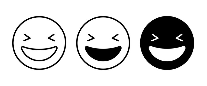 Loud Laughs, smile icon, Cartoon happy face with laughing mouth icon World Laughter day on 03 May
