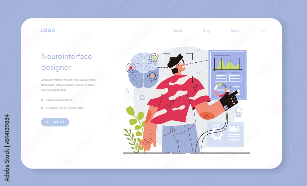Aufkleber interactive communication web banner or landing page. artificial