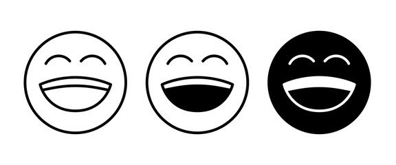 Loud Laughs, smile icon, Cartoon happy face with laughing mouth icon World Laughter day on 03 May