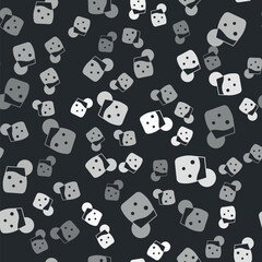 Obraz premium Grey Cocktail and alcohol drink icon isolated seamless pattern on black background. Vector