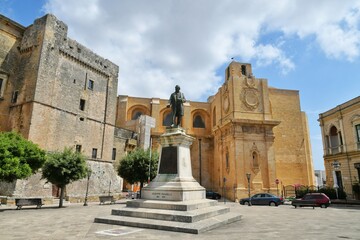 The town square in the historic center of Tricase, a medieval village in the Puglia region, Italy.