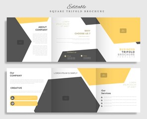 creative square trifold brochure design template vector