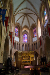 Interior of Archbishop's Basilica of St. Peter and Paul on the Tumski Island in Poznan, Poland