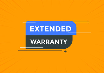 Extended warranty social media banner promotion. Extended warranty label colorful