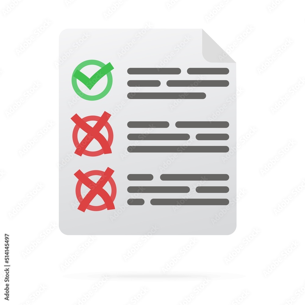 Poster file with a boob of tasks and one completed and two uncompleted, on a white background. flat design 