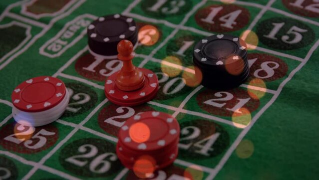 Animation of spots over chips in casino