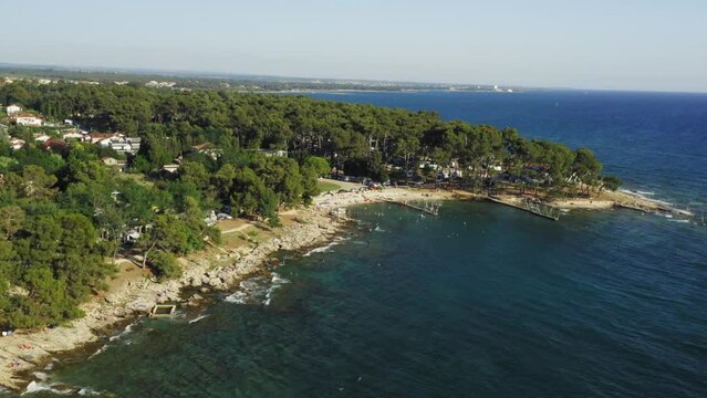 Beaches in Savudrija on the coast of Istra, Croatia