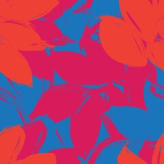 Tropical Leaf Brush Strokes Seamless Pattern Design -