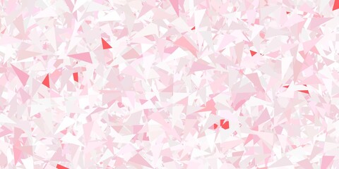 Fototapeta premium Light red vector background with triangles.