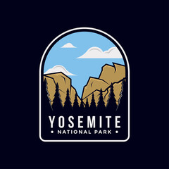 Illustrations logo of Yosemite National Park emblem - obrazy, fototapety, plakaty