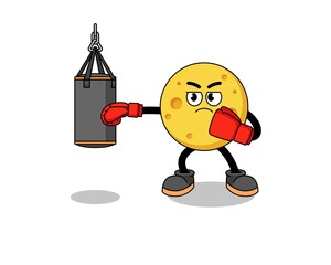 Illustration of round cheese boxer