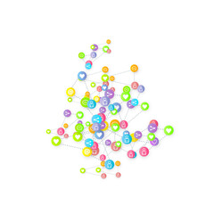 Social media marketing icons internet tags target