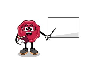 Mascot cartoon of sealing wax teacher