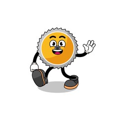 saw blade cartoon walking