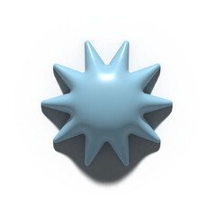 3D  10 Point Blue Star