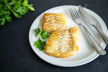 fried cod fish fresh seafood meal food snack on the table copy space food background rustic 