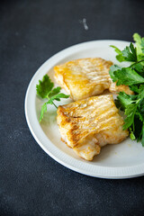 fried cod fish fresh seafood meal food snack on the table copy space food background rustic 