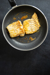 fried cod fish fresh seafood meal food snack on the table copy space food background rustic 