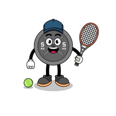 barbell plate illustration as a tennis player