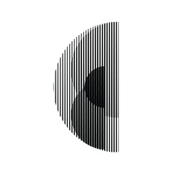 Logo with lines, circles, ovals .Modern art design .Black Vector stripes .Straight speed lines .Geometric shape. Wall art .