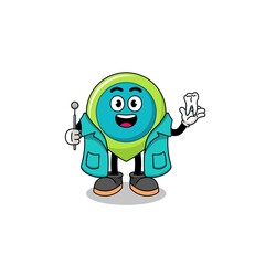 Illustration of location symbol mascot as a dentist