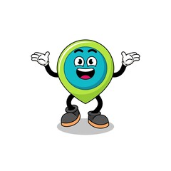 location symbol cartoon searching with happy gesture