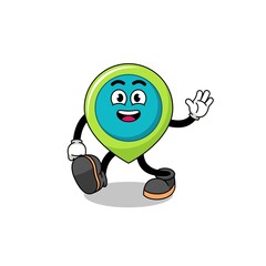 location symbol cartoon walking