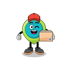 location symbol mascot cartoon as an courier