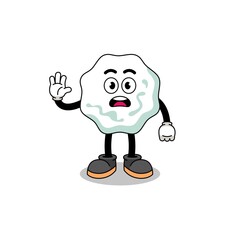 Naklejka premium chewing gum cartoon illustration doing stop hand