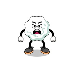 chewing gum cartoon illustration with angry expression
