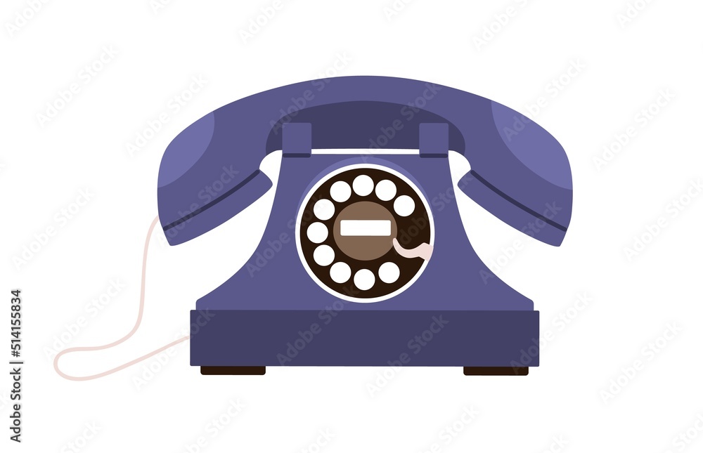 Aufkleber retro rotary telephone with disk dial, headset, receiver of 1937. 300 type desk set. old history pho