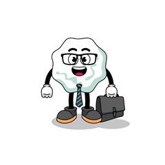 chewing gum mascot as a businessman