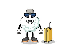 chewing gum mascot doing vacation
