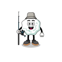 Mascot Illustration of chewing gum fisherman