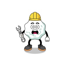 Character Illustration of chewing gum with 404 error