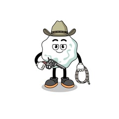 Character mascot of chewing gum as a cowboy