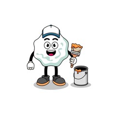 Obraz premium Character mascot of chewing gum as a painter
