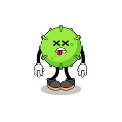 virus mascot illustration is dead