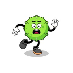 slipping virus mascot illustration