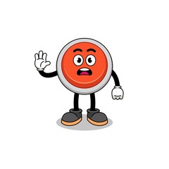 emergency button cartoon illustration doing stop hand