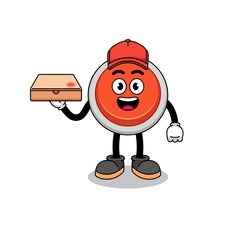 emergency button illustration as a pizza deliveryman