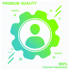 setting, worker icon illustration - modern design.