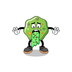 puke mascot cartoon vomiting