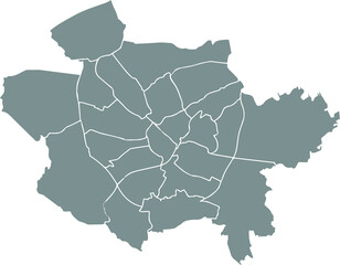 Gray flat blank vector administrative map of OSNABRÜCK, GERMANY with black border lines of its districts
