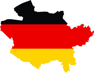 Obraz premium Simple flat blank vector flag map of the German regional capital city of OSNABRÜCK within the flag of GERMANY