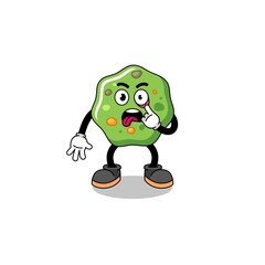Character Illustration of puke with tongue sticking out