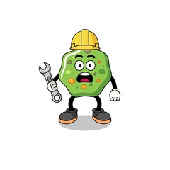 Character Illustration of puke with 404 error