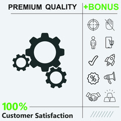 Gears line vector icon graphic elements for your work