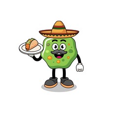Character cartoon of puke as a mexican chef
