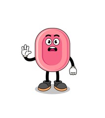 soap cartoon illustration doing stop hand